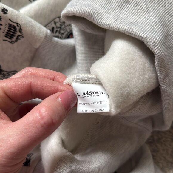 L.A. Soul Sugar Skull Print Sweatshirt Size M - Picture 5 of 5